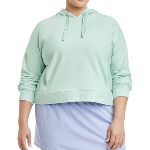 All in Motion Womens Mint Green Women's Cozy Rib Hoodie Pullover 1X